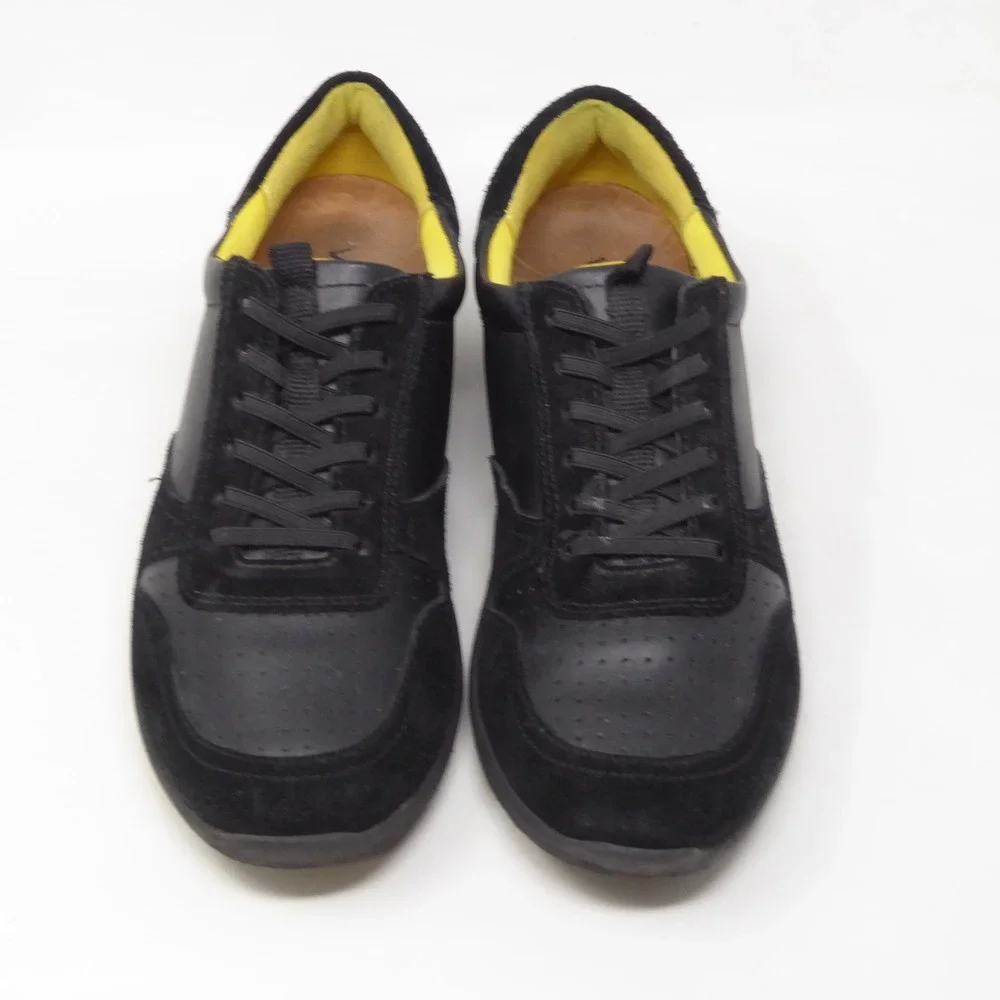 Vionic Womens Karigan Orthotic Sneakers Black Leather Suede Lace Up 8